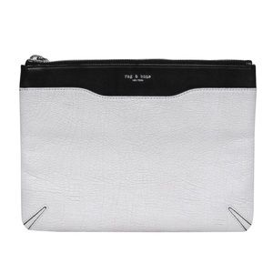 Rag & Bone Black and White Textured Leather Clutch